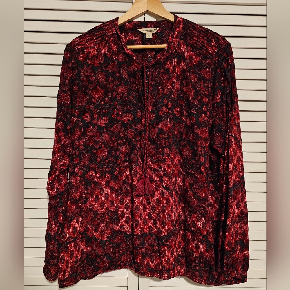 Lucky Brand Ikat Print Top Size XL